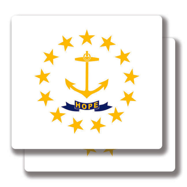 Rhode Island State Flag 2 Stickers Decal Bogo For Car Bumper Window