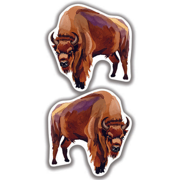 AMERICAN BISSON DECAL Buffalo 2 Stickers Bogo Car Window Bumper 4x4