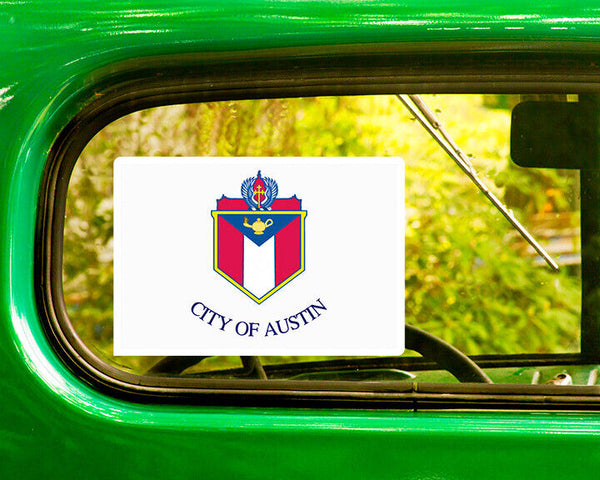 AUSTIN TEXAS FLAG DECAL 2 Sticker2 Bogo For Car Window Bumper