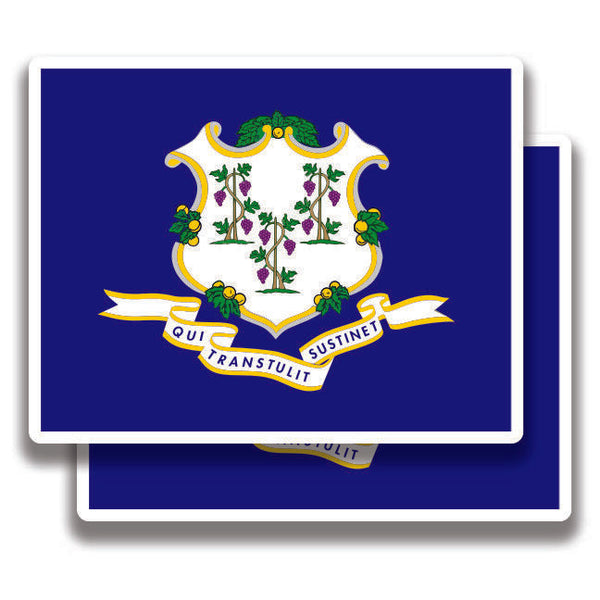 Connecticut Flag Stickers 2 Decals Bogo For Car Bumper Truck Window