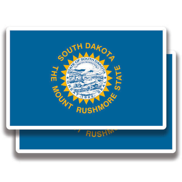 SOUTH DAKOTA FLAG DECAL 2 Stickers Bogo For Car Bumper