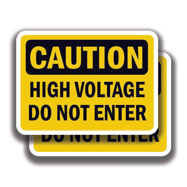 CAUTION HIGH VOLTAGE DECAL Stickers Sign Bogo For Truck Window