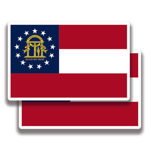 Georgia State Flag Stickers 2 Decals Bogo For Car Bumper Truck Window
