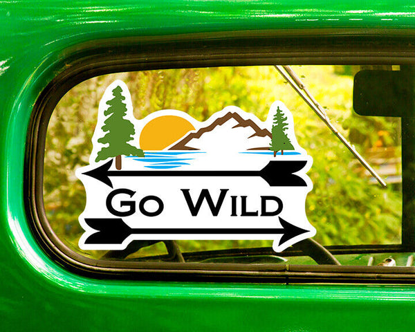 GO WILD DECALs 2 Stickers Nature Bogo Camping