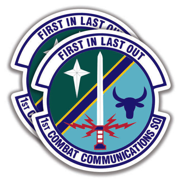 2 1st COMBAT COMMUNICATIONS SQUADRON DECALs US Air Force Stickers Bogo
