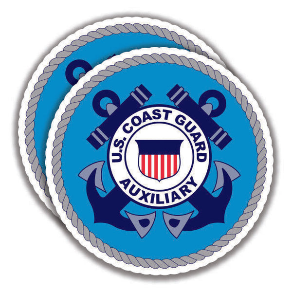 U.S. COAST GUARD AUXILIARY DECAL 2 Stickers Bogo Car Bumper Window