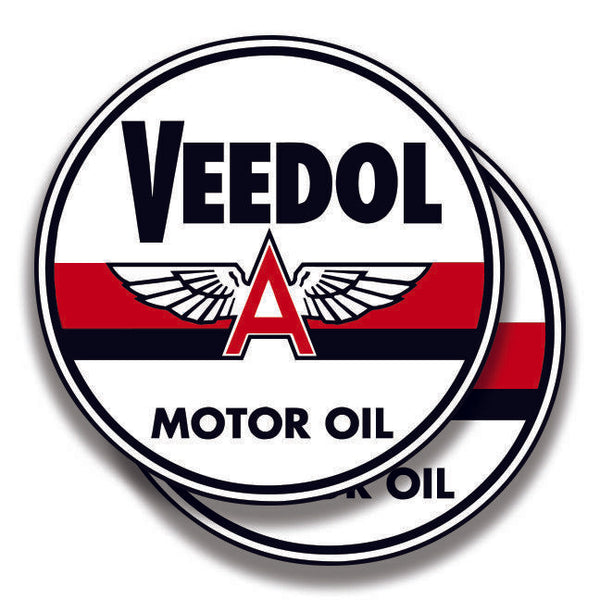 VEEDOL MOTOR OIL DECAL Vintage 2 Stickers Bogo For Car Window Bumper
