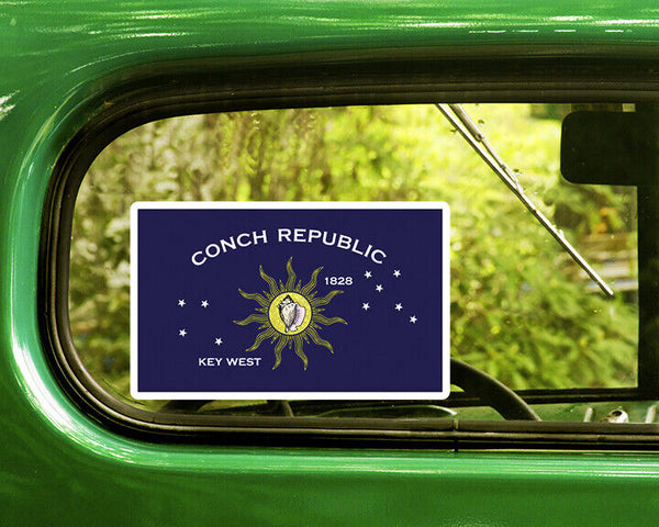 KEY WEST FLORIDA FLAG DECAL 2 Stickers Bogo For Car Bumper
