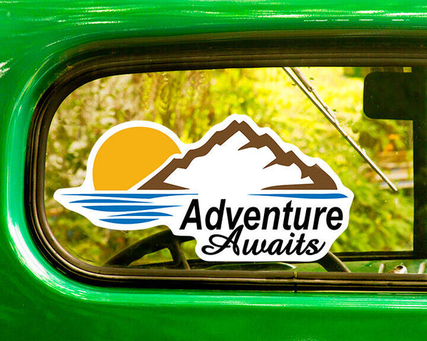 2 ADVENTURE AWAITS DECAL 2 Stickers Nature Bogo