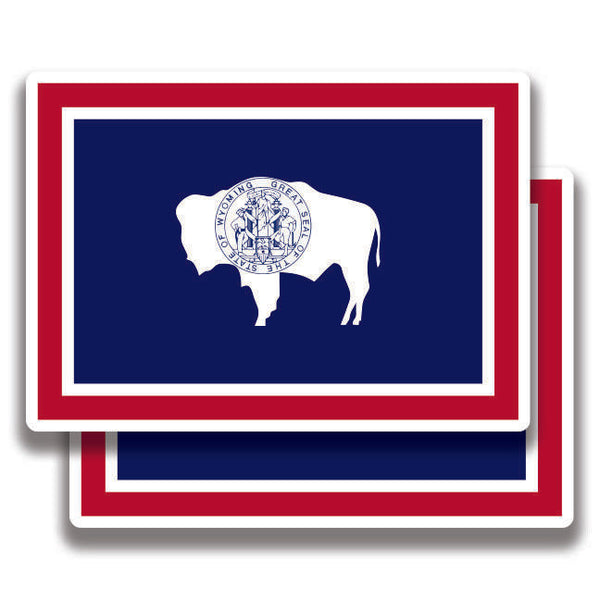 WYOMING STATE FLAG DECAL 2 Stickers Bogo For Car Bumper Truck 4x4 2 For 1