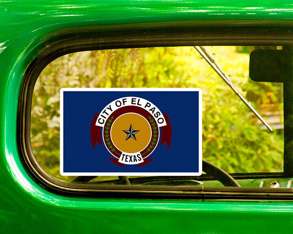 EL PASO TEXAS FLAG DECAL 2 Stickers Bogo For Car Bumper Truck