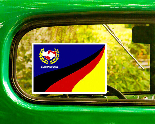 GERMANTOWN OHIO FLAG DECAL 2 Stickers Bogo For Car Bumper Truck 4x4 2 For 1