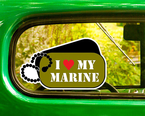 I LOVE MY MARINE DECAL 2Stickers Bogo