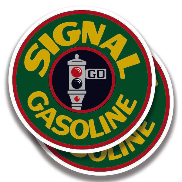 SIGNAL GASOLINE DECAL Vintage Style 2 Stickers Bogo Car Window Bumper