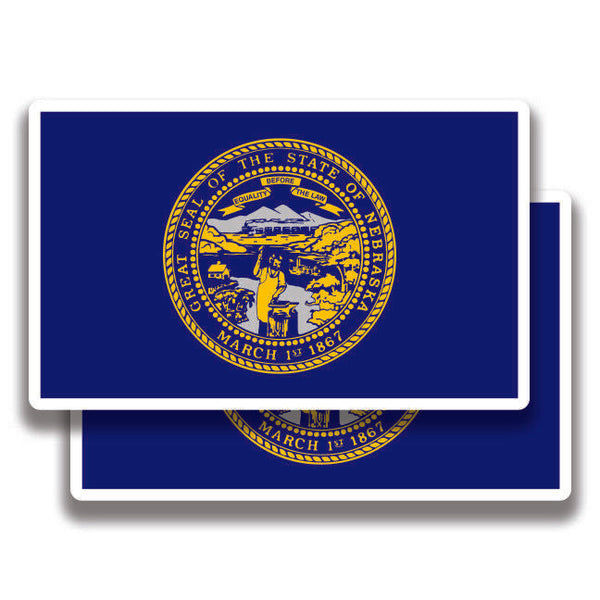NEBRASKA STATE FLAG DECAL 2 Stickers Bogo For Car Bumper Truck 4x4 2 For 1