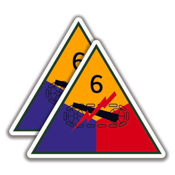 6th ARMORED DIVISION DECALs 2 Stickers US Army Bogo