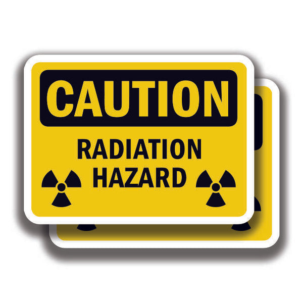 CAUTION RADIATION HAZARD DECAL Stickers Sign Bogo For Car Truck Window