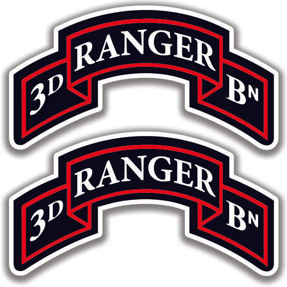 3rd THIRD RANGER BATTALION TAB DECAL 2 Stickers U.S. Army Bogo