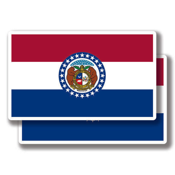 Missouri State Flag Stickers 2 Decals Bogo For Car Bumper Truck