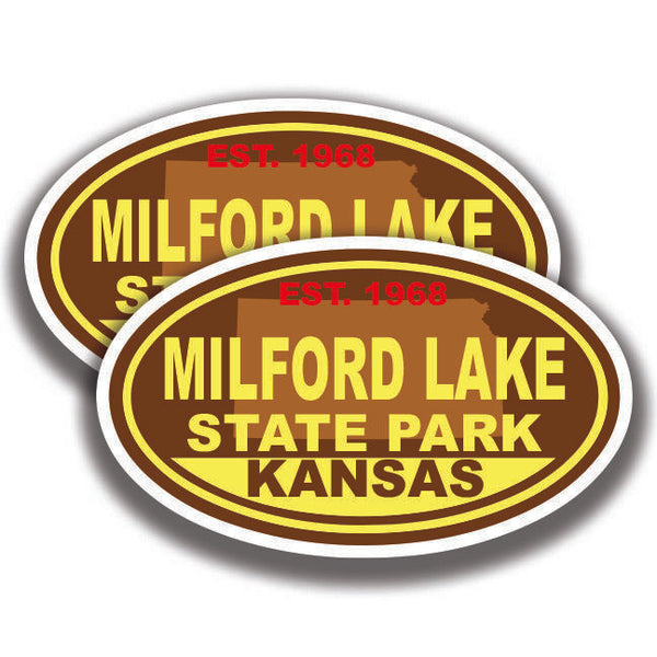 MILFORD LAKE STATE PARK DECAL Kansas 2 Stickers Bogo Car Window