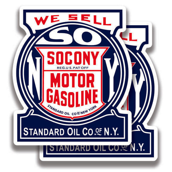 SOCONY GASOLINE DECAL Standard Oil 2 Stickers Bogo Car Bumper Truck 2 For 1