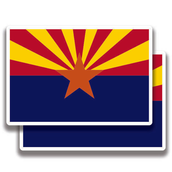 Arizona Flag Stickers 2 Decals Bogo For Car Bumper Window