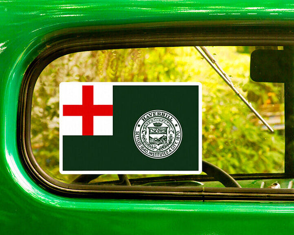 HAVERHILL MASSACHUSETTS FLAG DECAL 2 Stickers Bogo For Car Bumper