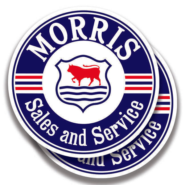 MORRIS MINOR SERVICE DECAL Vintage Style 2 Stickers Bogo Car Window Bumper