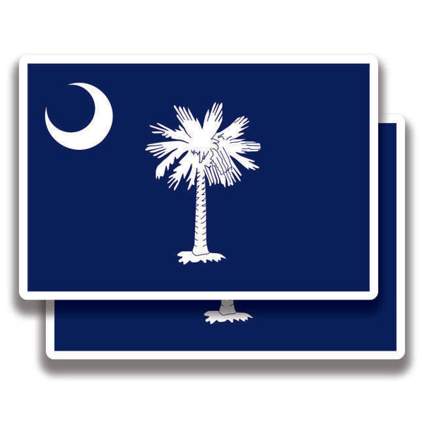 SOUTH CAROLINA FLAG DECAL 2 Stickers Bogo For Car Bumper