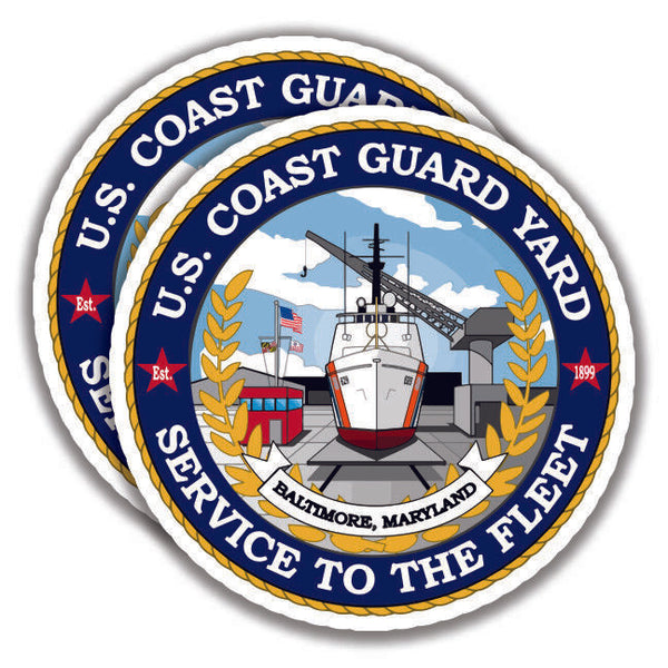 U.S. COAST GUARD YARD DECALs Baltimore 2 Stickers Bogo Service To The Fleet