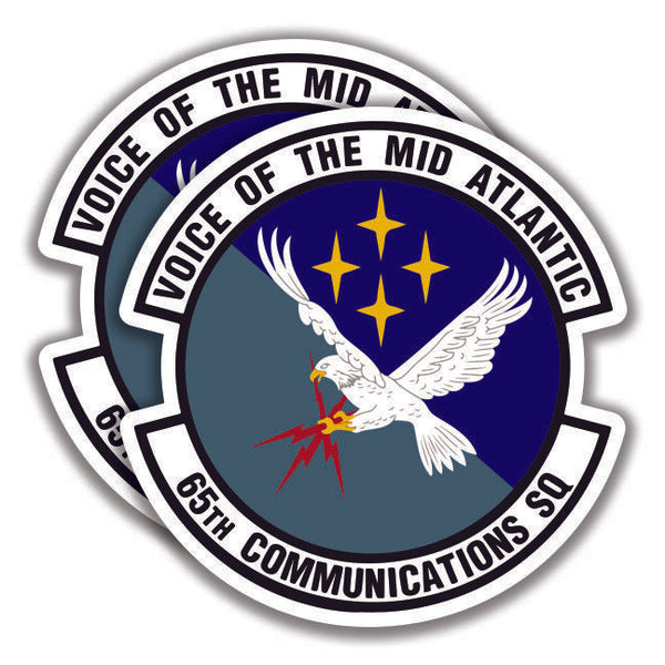 U.S. 65th COMMUNICATIONS SQUADRON DECAL 2 Stickers Air Force Bogo