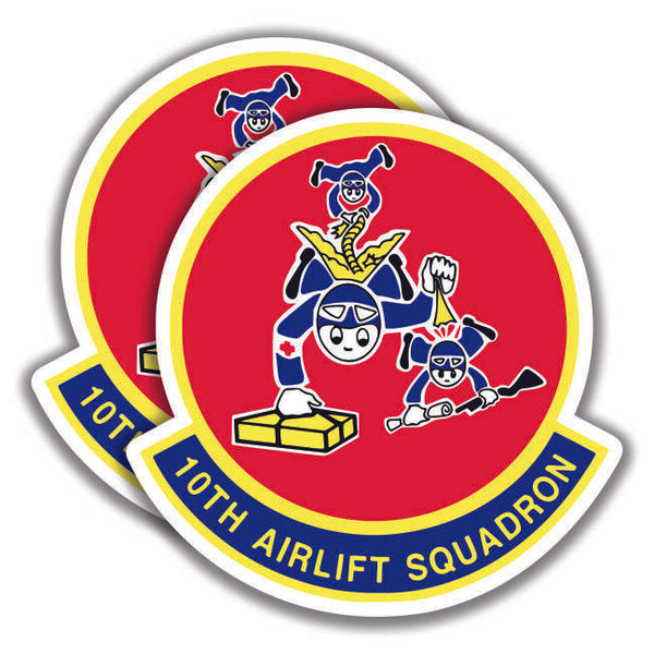 2 10th AIRLIFT SQUADRON DECALs US Air Force Stickers Bogo