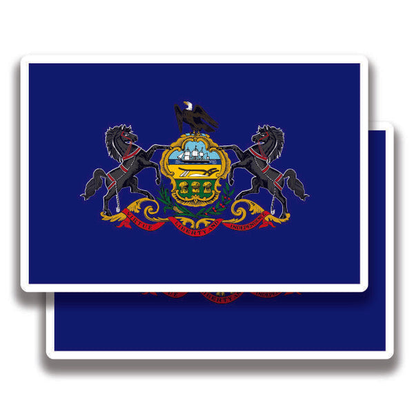 PENNSYLVANIA FLAG DECAL 2 Stickers Bogo For Car Bumper Truck