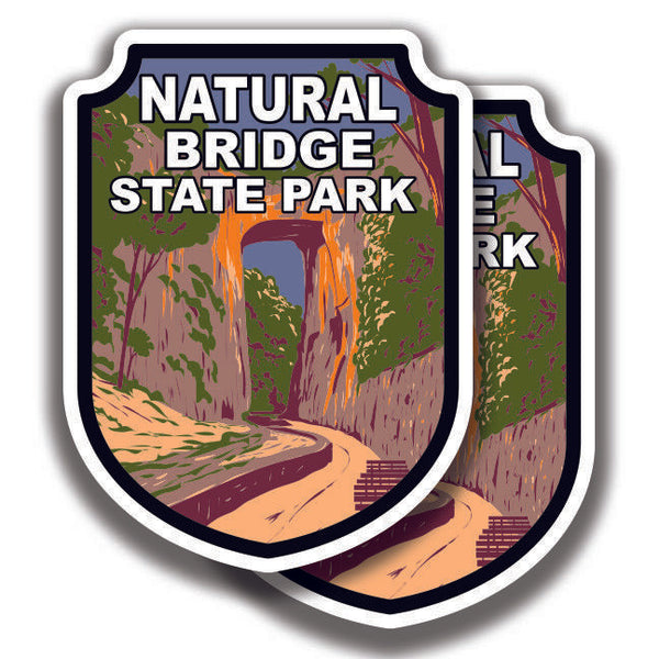 NATURAL BRIDGE STATE PARK DECAL 2 Stickers Virginia Bogo For Car Truck Window