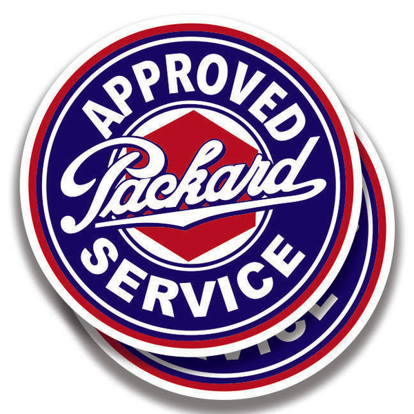 PACKARD SERVICE DECAL Vintage Style 2 Stickers Bogo Car Window Bumper