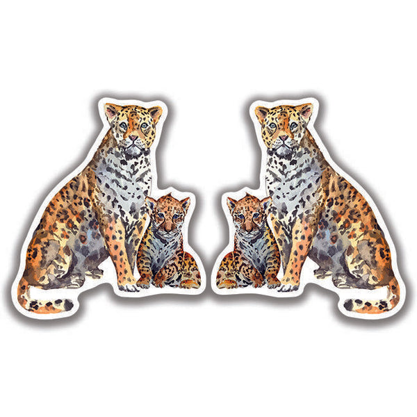 JAGUAR AND CUB DECAL Cat 2 Stickers Bogo Car Window Truck Bumper 4x4