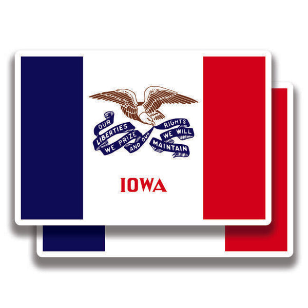 IOWA STATE FLAG DECAL 2 Stickers Bogo For Car Bumper Truck