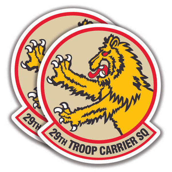 29th TROOP CARRIER SQUADRON DECALs 2 Stickers U.S. Air Force Bogo
