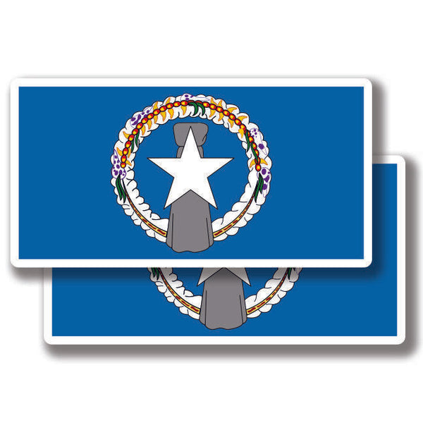 NORTHERN MARIANA ISLAND FLAG DECAL 2 Stickers Bogo For Car Bumper