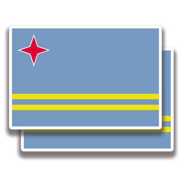 ARUBA FLAG DECAL 2 Stickers Bogo For Car Bumper 4x4