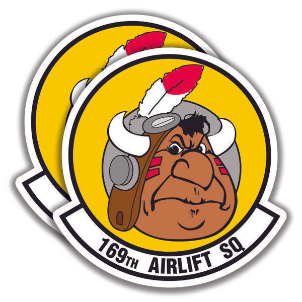U.S. 169th AIRLIFT SQUADRON DECAL 2 Stickers Air Force Bogo National Guard