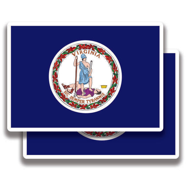 VIRGINIA STATE FLAG DECAL 2 Stickers Bogo For Car Bumper