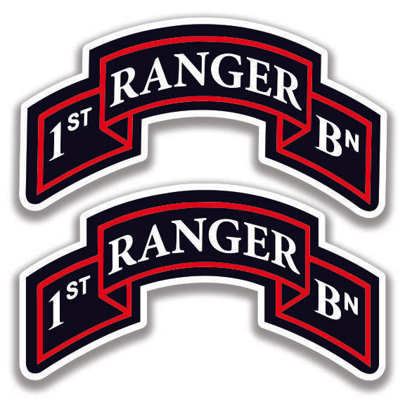 1st RANGER BATTALION TAB DECALs U.S. Army 2 Stickers Bogo Military