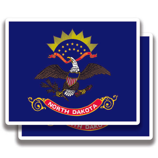 NORTH DAKOTA FLAG DECAL 2 Stickers Bogo For Car Bumper Truck 4x4 2 For 1