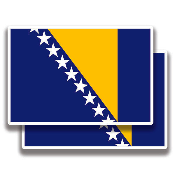 BOSNIA AND HERZEGOVINA FLAG DECAL 2 Stickers Bogo For Car Bumper Truck 4x4