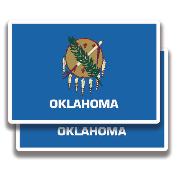 OKLAHOMA STATE FLAG DECAL 2 Stickers Bogo For Car Bumper Truck 4x4 2 For 1