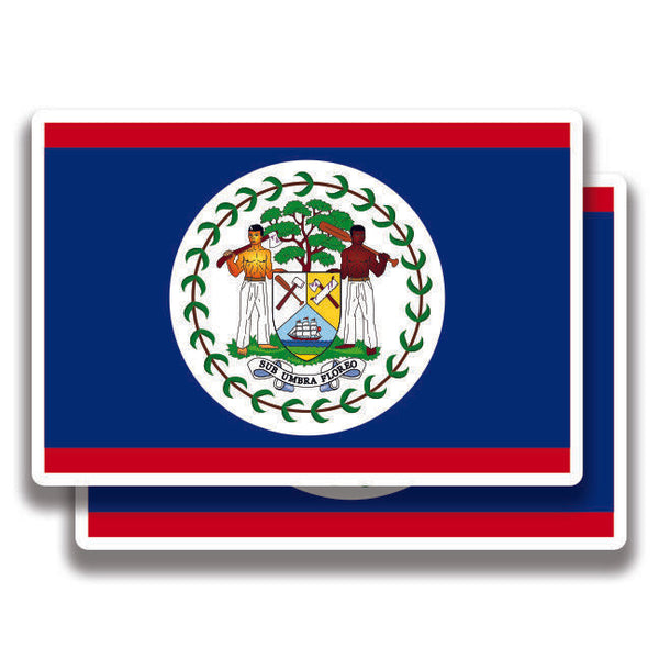 BELIZE FLAG DECAL 2 Stickers Bogo For Car Bumper Truck