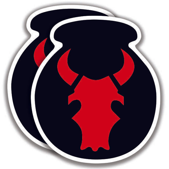 34th INFANTRY DIVISION DECALs 2 Stickers Army Red Bull Bogo