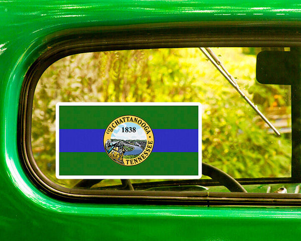 CHATTANOOGA TENNESSEE FLAG DECAL 2 Stickers Bogo For Car Bumper