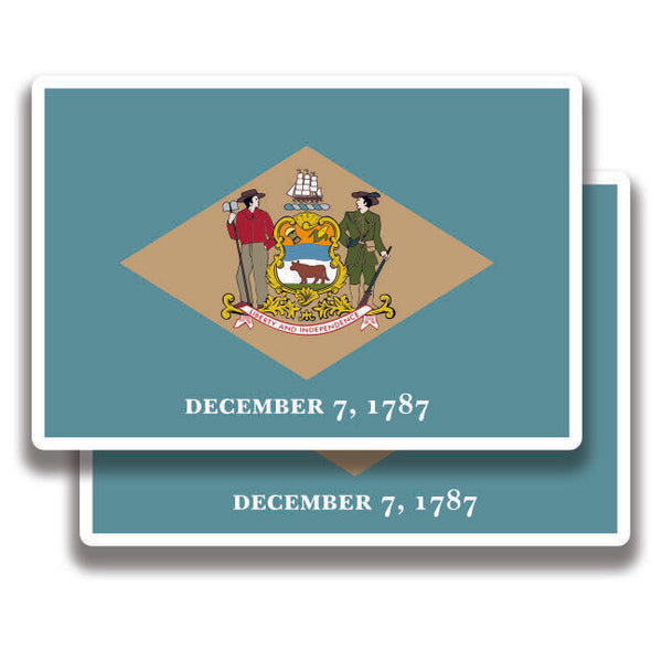 Delaware Flag Stickers 2 Decals Bogo For Car Bumper Truck Window